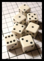 Dice : Dice - 6D Pipped - White Dice with Black Pips Smaller than Others - Ebay 2009